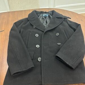 Polo by Ralph Lauren Black Double-Breasted Wool Pea Coat